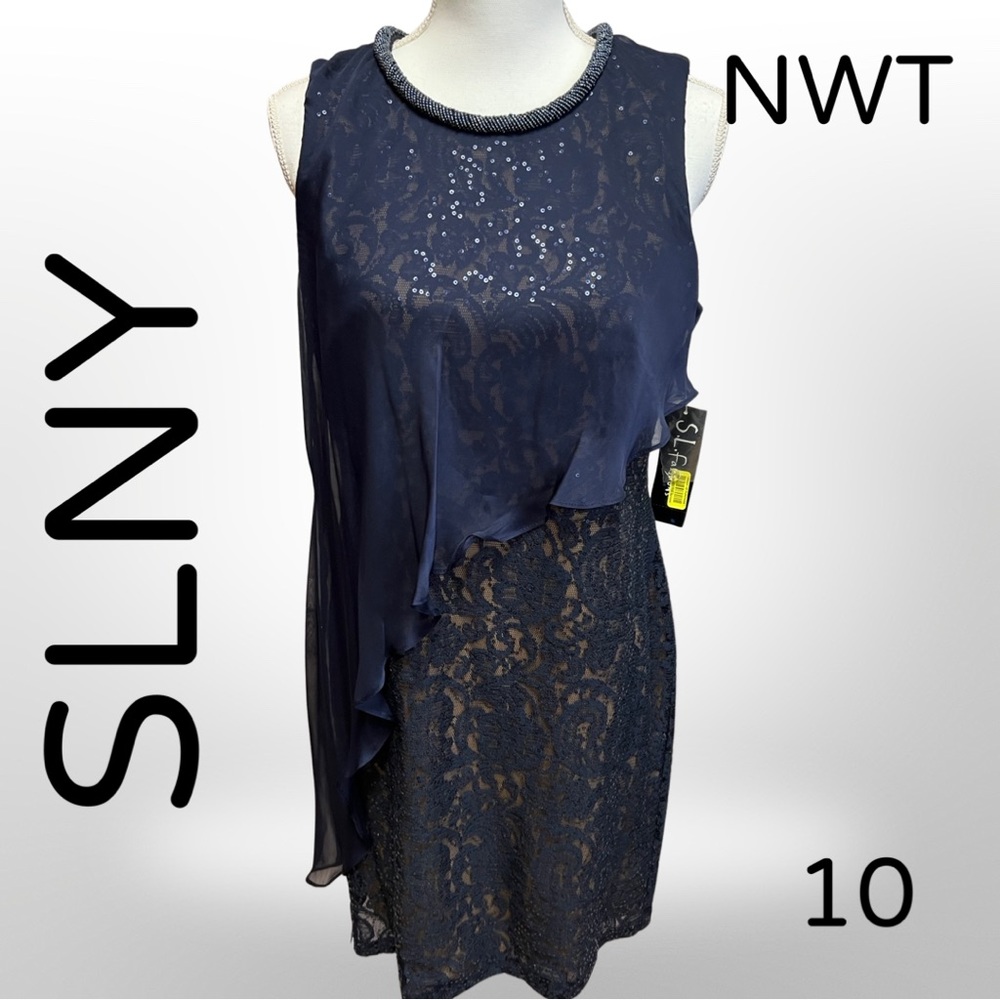 NWT SLNY Fashions New York Blue Cocktail Dress